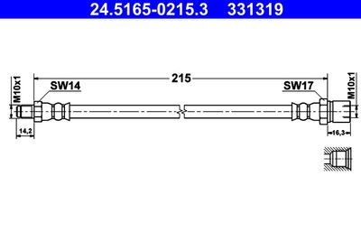 Brake Hose ATE 24.5165-0215.3