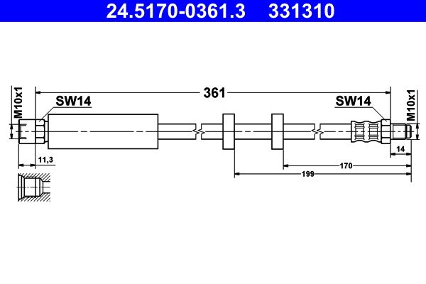 ATE 24.5170-0361.3 Brake Hose
