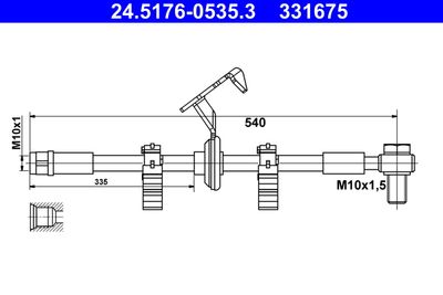 Brake Hose ATE 24.5176-0535.3