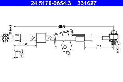 Brake Hose ATE 24.5176-0654.3