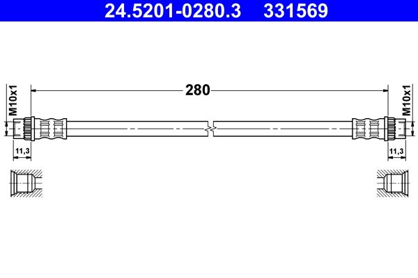 ATE 24.5201-0280.3 Brake Hose