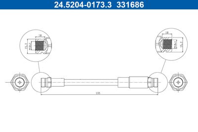 Brake Hose ATE 24.5204-0173.3