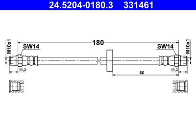Brake Hose ATE 24.5204-0180.3