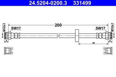 Brake Hose ATE 24.5204-0200.3