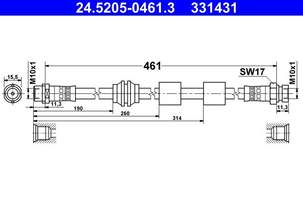 ATE 24.5205-0461.3 Brake Hose