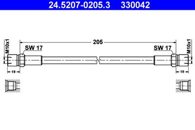 Brake Hose ATE 24.5207-0205.3