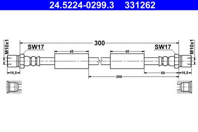 Brake Hose ATE 24.5224-0299.3