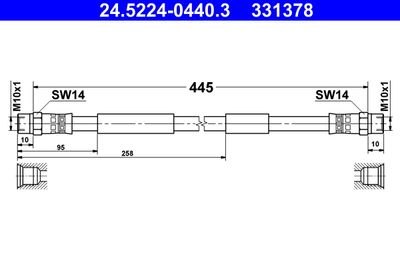 Brake Hose ATE 24.5224-0440.3