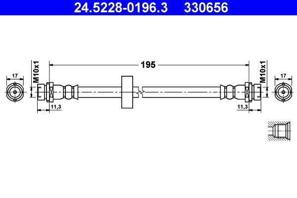 ATE 24.5228-0196.3 Brake Hose