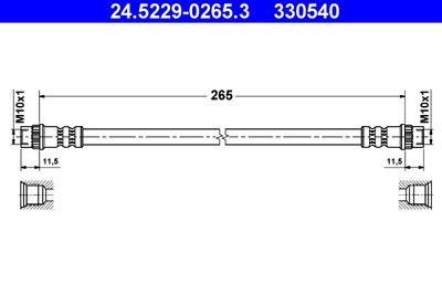 Brake Hose ATE 24.5229-0265.3