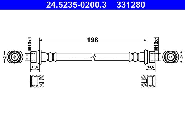 ATE 24.5235-0200.3 Brake Hose