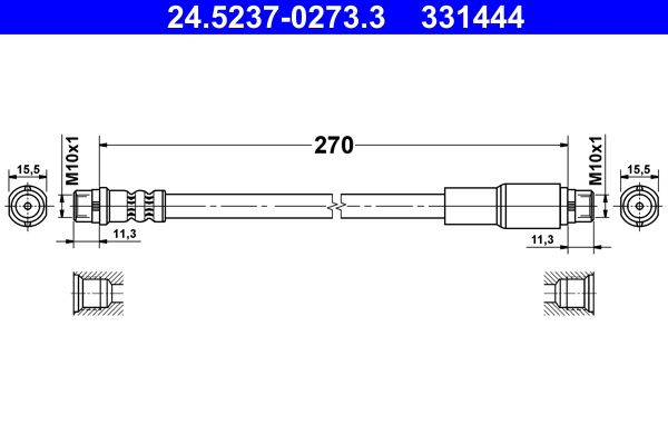 ATE 24.5237-0273.3 Brake Hose