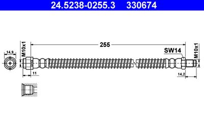 Brake Hose ATE 24.5238-0255.3