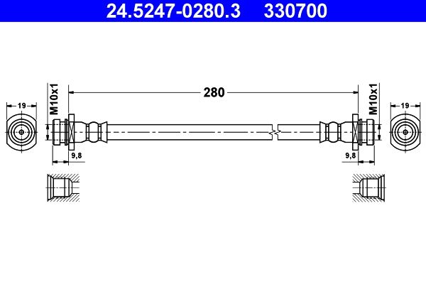 ATE 24.5247-0280.3 Brake Hose