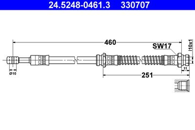 Brake Hose ATE 24.5248-0461.3
