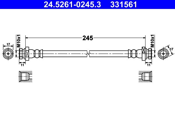 ATE 24.5261-0245.3 Brake Hose