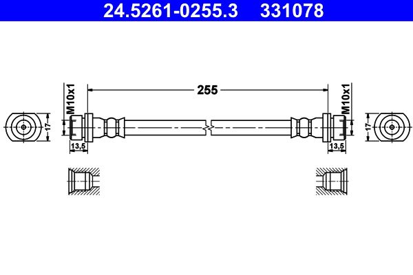 ATE 24.5261-0255.3 Brake Hose
