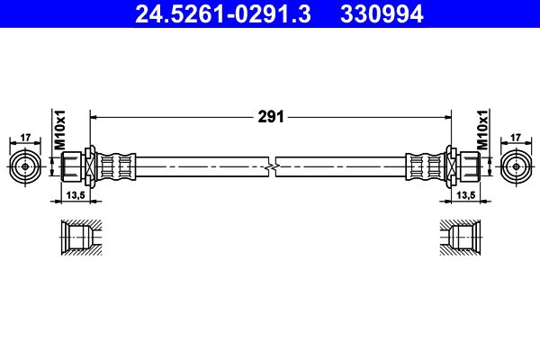 ATE 24.5261-0291.3 Brake Hose