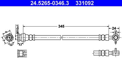Brake Hose ATE 24.5265-0346.3