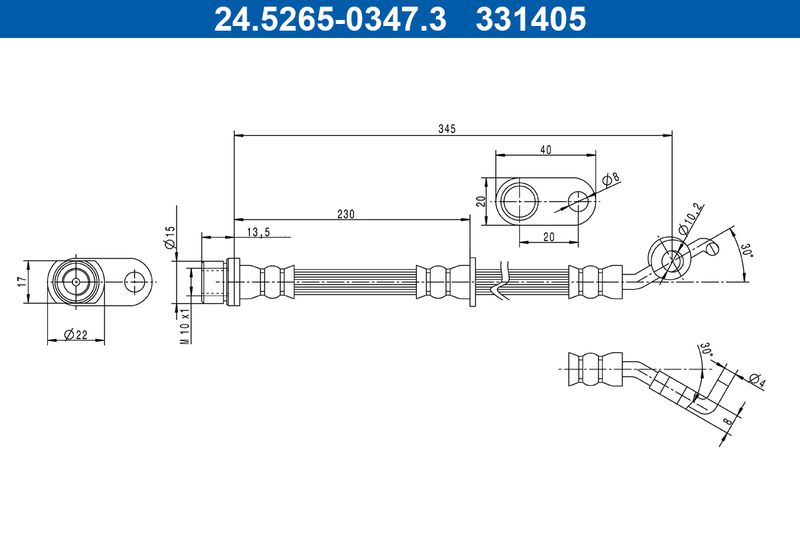 ATE 24.5265-0347.3 Brake Hose