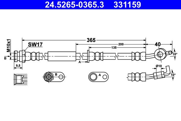 ATE 24.5265-0365.3 Brake Hose