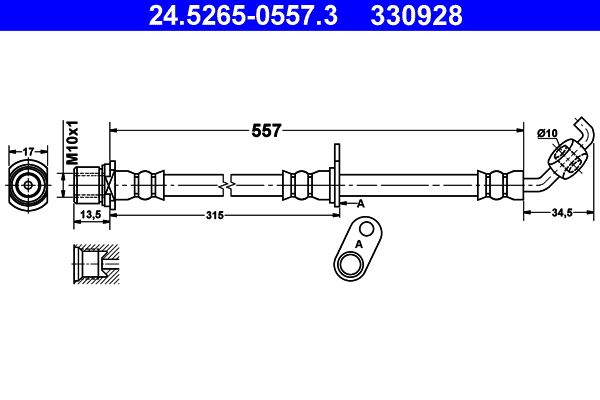 ATE 24.5265-0557.3 Brake Hose