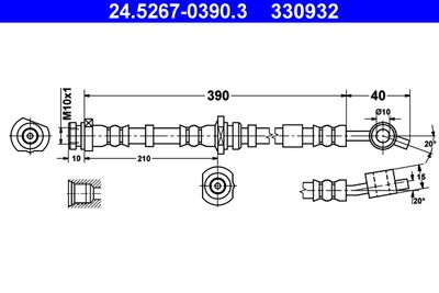 Brake Hose ATE 24.5267-0390.3
