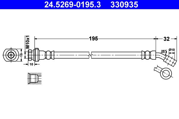 ATE 24.5269-0195.3 Brake Hose