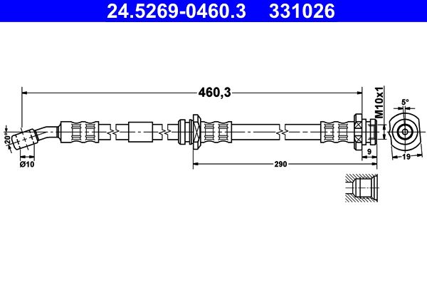 ATE 24.5269-0460.3 Brake Hose