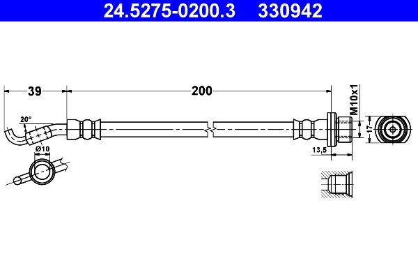 ATE 24.5275-0200.3 Brake Hose