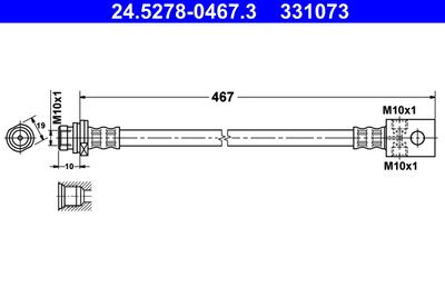 Brake Hose ATE 24.5278-0467.3