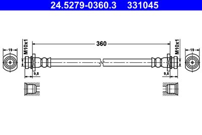 Brake Hose ATE 24.5279-0360.3
