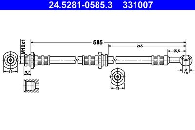 Brake Hose ATE 24.5281-0585.3