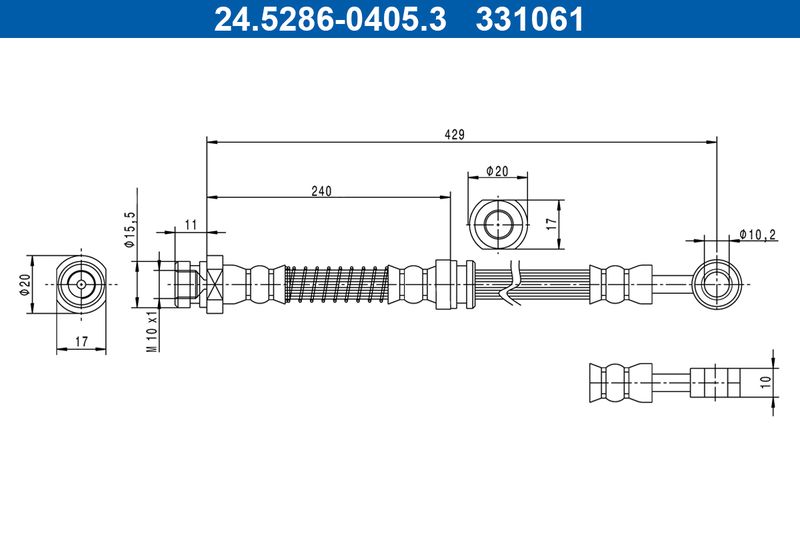 ATE 24.5286-0405.3 Brake Hose
