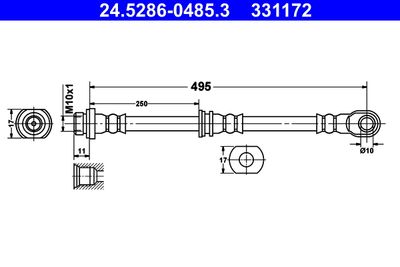 Brake Hose ATE 24.5286-0485.3