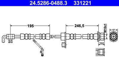 Brake Hose ATE 24.5286-0488.3