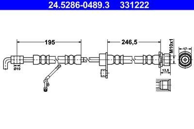 Brake Hose ATE 24.5286-0489.3