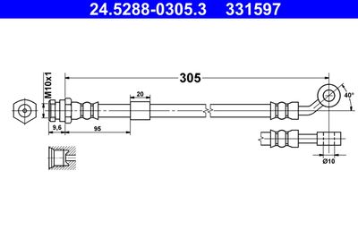 Brake Hose ATE 24.5288-0305.3