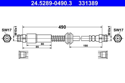 Brake Hose ATE 24.5289-0490.3