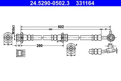 Brake Hose ATE 24.5290-0502.3