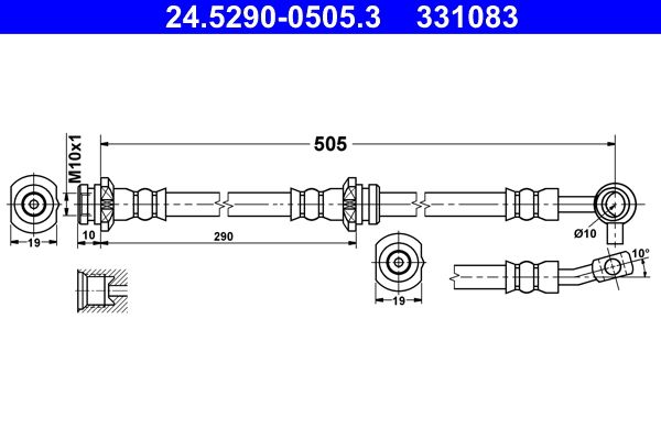 ATE 24.5290-0505.3 Brake Hose