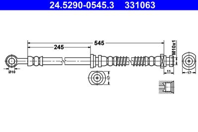 Brake Hose ATE 24.5290-0545.3