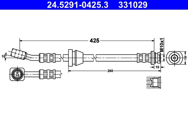 ATE 24.5291-0425.3 Brake Hose