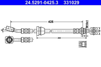 Brake Hose ATE 24.5291-0425.3