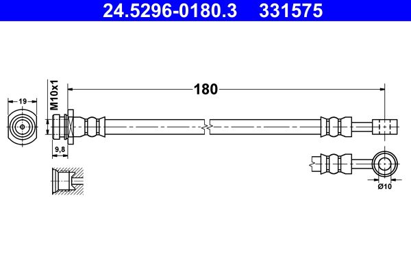 ATE 24.5296-0180.3 Brake Hose