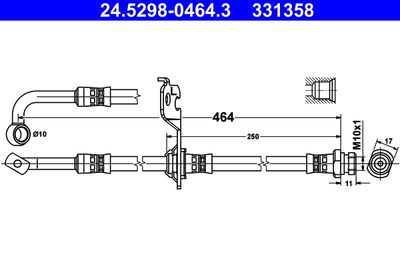Brake Hose ATE 24.5298-0464.3