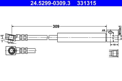 Brake Hose ATE 24.5299-0309.3