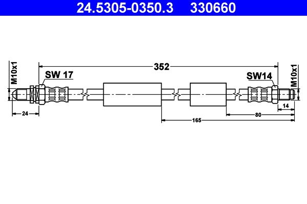 ATE 24.5305-0350.3 Brake Hose