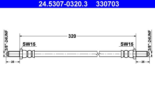 ATE 24.5307-0320.3 Brake Hose