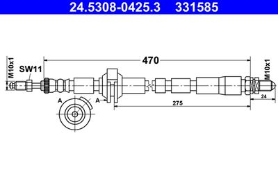 Brake Hose ATE 24.5308-0425.3